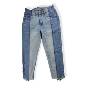 American Eagle Two tone Vintage High Rise Jeans Size 4
